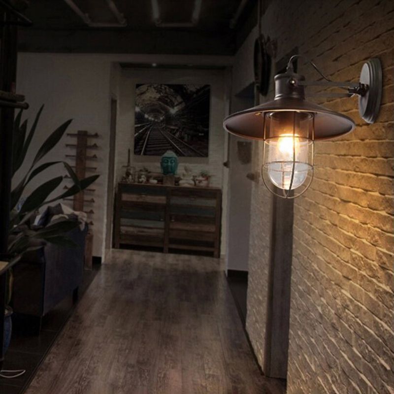 Industrial Metal Shade Wall Lamp Minimalism Wall Sconce Lighting Fixture for Bedroom