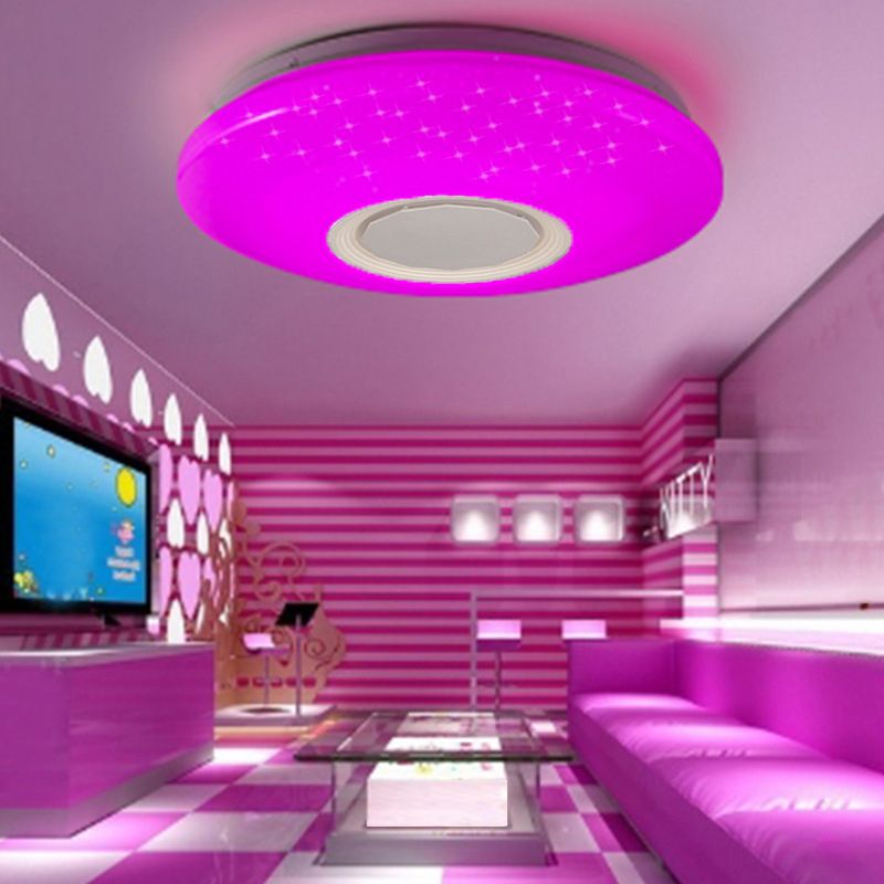 Modern Minimalist Style LED Flush Mount Ceiling Fixture Phone Control Light Bedroom Light