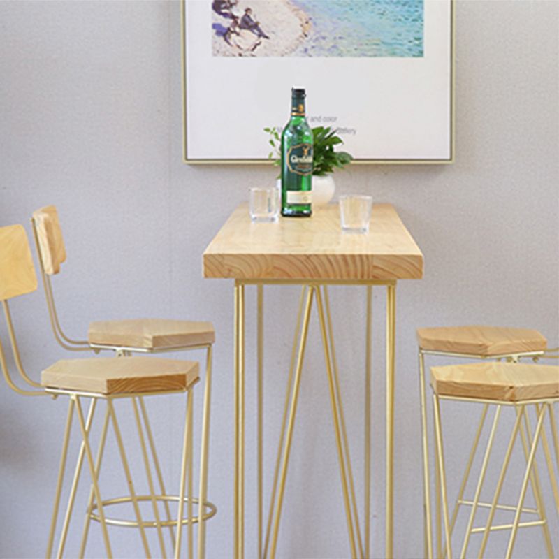 Modern Solid Wood Bar Dining Table Rectangle Bar Table for Kitchen