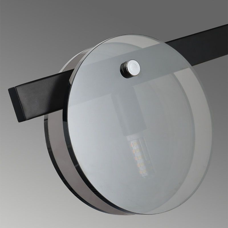 Modern Luxury Pendant Light Metal Circular Island Light with Glass Shade