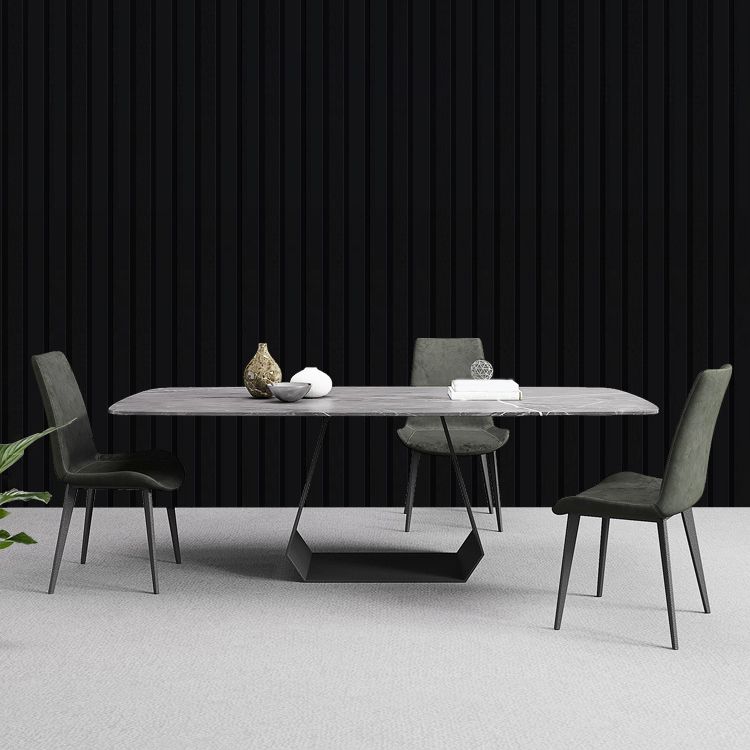 Modern Sintered Stone Dining Set Rectangle 1/4/5/7 Pieces Dining Area Table Set
