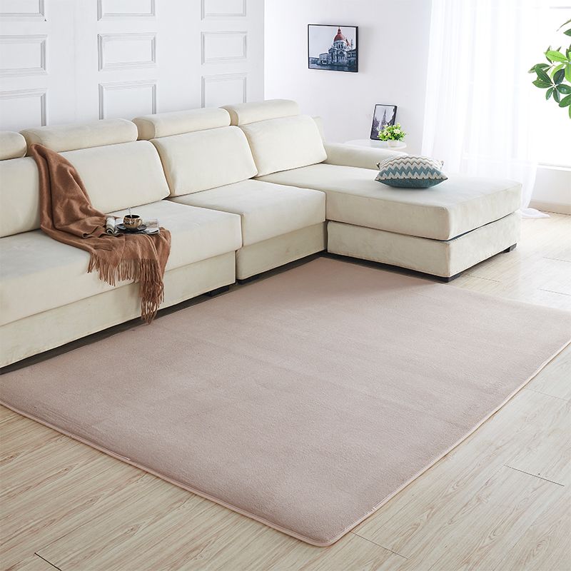 Comfort Plain Shag Rug Polyester Indoor Carpet Non-Slip Backing Area Carpet for Home Decoration