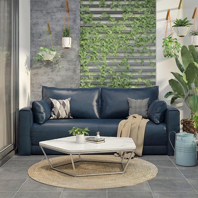 Standard Genuine Leather and Faux Leather Down Fill Sponge Loveseat