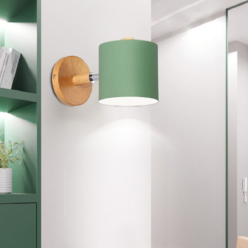 1-Light Geometric Wall Light Fixtures Modern Style Metal Wall Mount Lamp