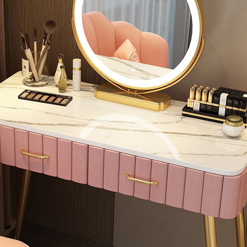 Lighted Mirror Makeup Vanity Desk Standing Makeup Vanity Set with Drawer