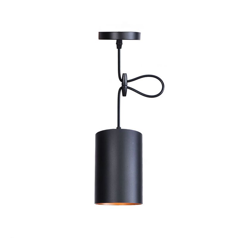 Post-modern Style Metal Hanging Light 1-Light Frosted Black Bedroom Pendant Lamp with 39.3" Adjustable Suspension Wire