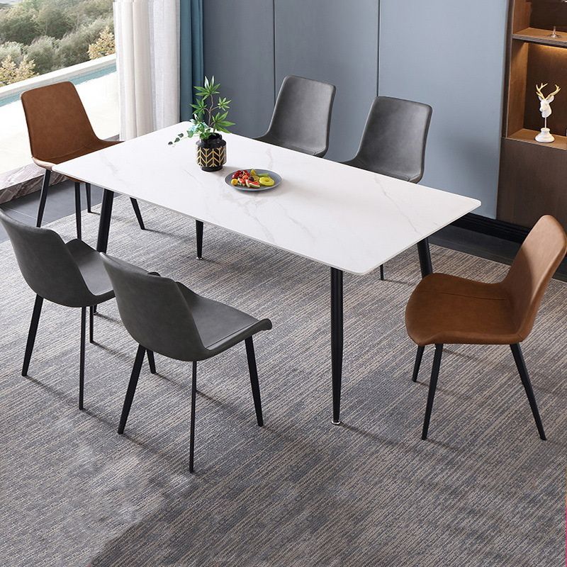 Mesa de comedor rectangular industrial Muebles de 4 patas para el comedor