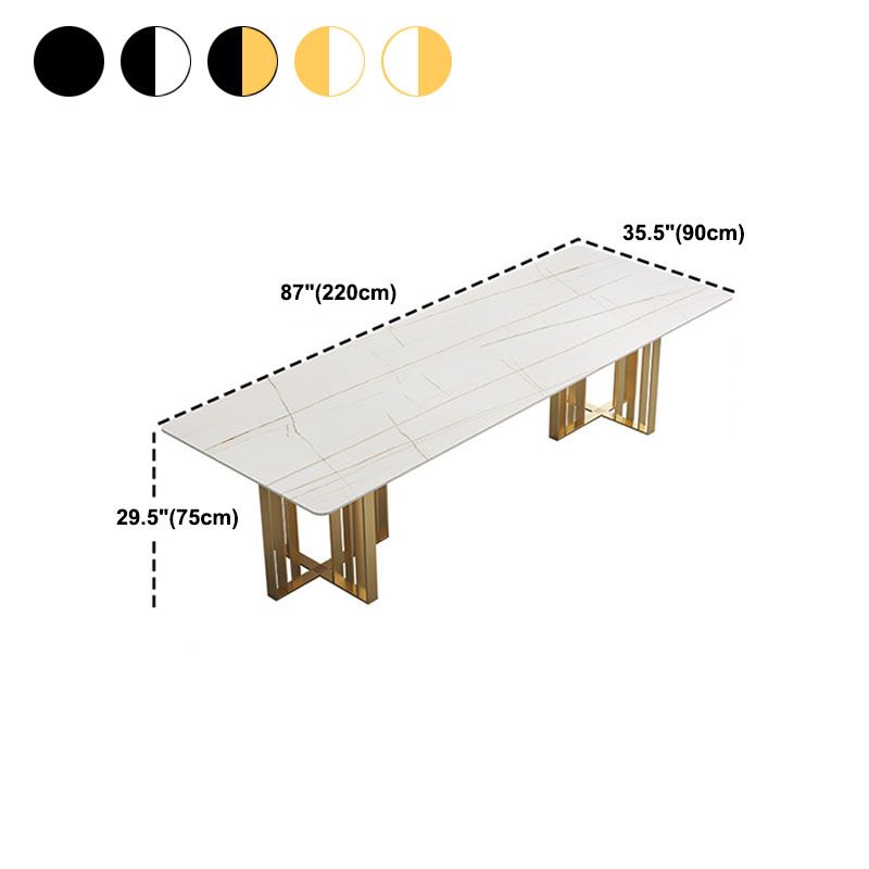 Industrial Style Dining Table Sintered Stone Rectangle Table for Dining Room