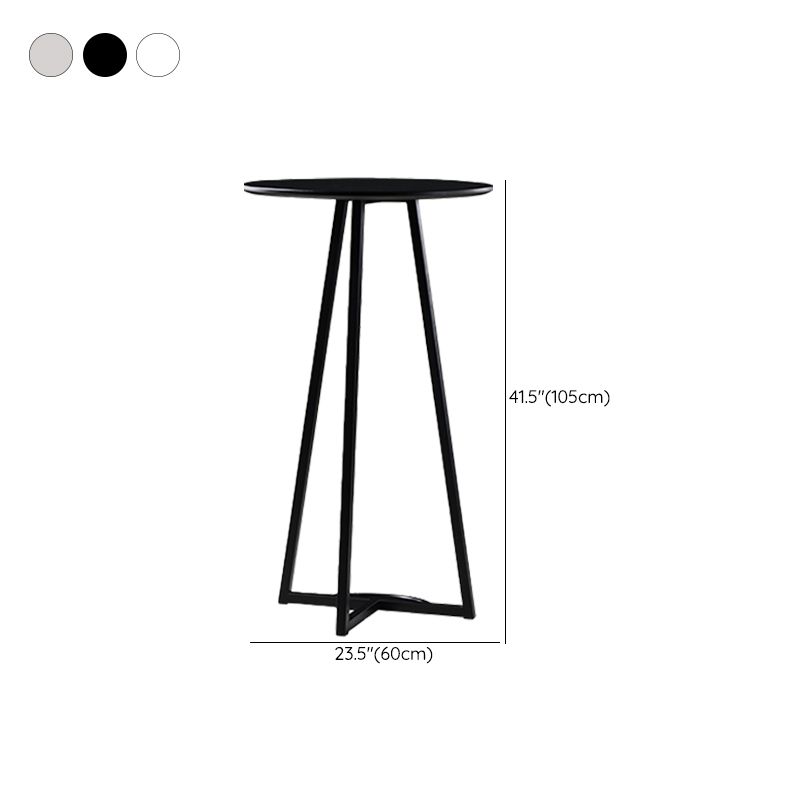 Contemporary Style Round Wooden Top Bar Dining Table for Home Use