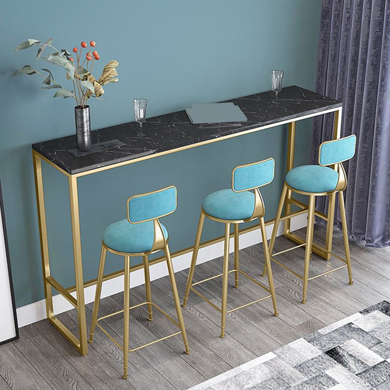 Glam Round Bar Stools Armless Backrest Dining Stools with Cushion