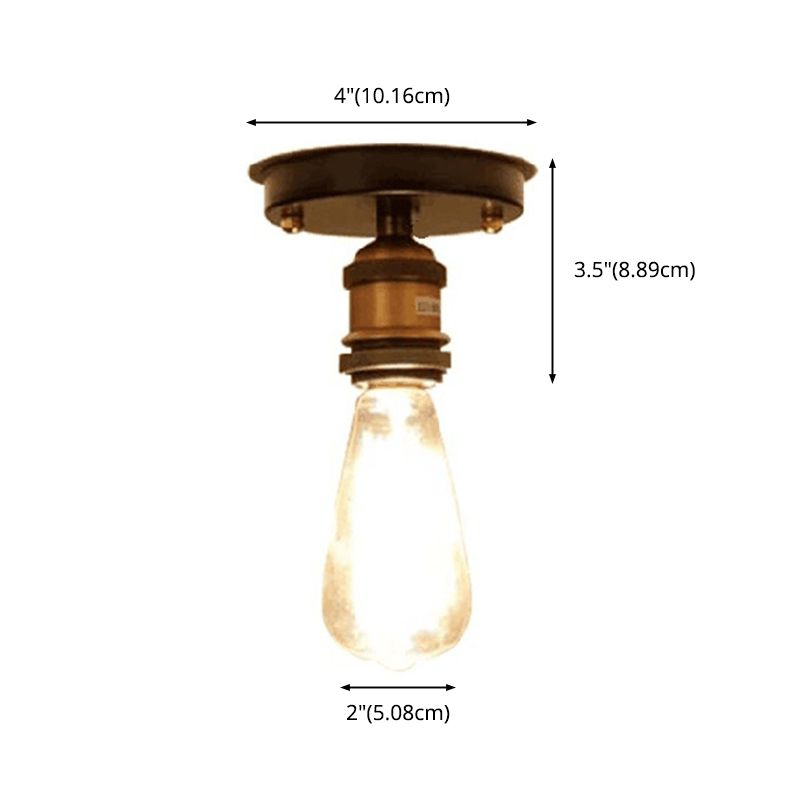 1-Light Retro Industrial Glass Ceiling Lights Hallway Dining Room Bedroom Lights with Aluminum Base
