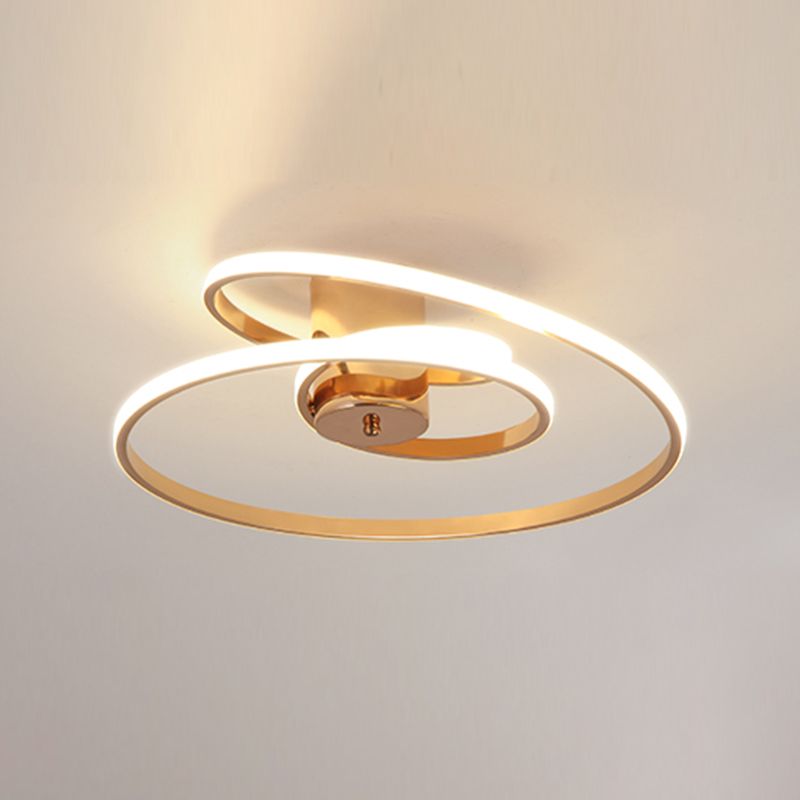 Nordic Linear Ceiling Light Aluminum Gold LED Flush Mount Light for Living Room