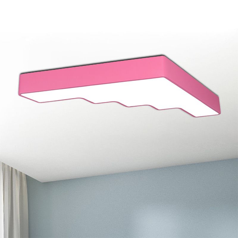 Blauw/Roze/Geel Ladder Flushmount Verlichting Kids LED Acryl Flush Mount Plafond Lamp Fixture