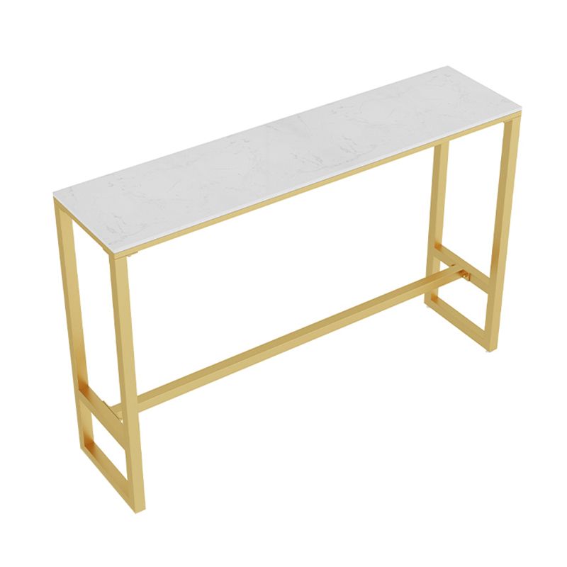 Glam Rectangle Bar Table Set 1/5 Pcs Metal Frame Bar Table with Upholstered Stools