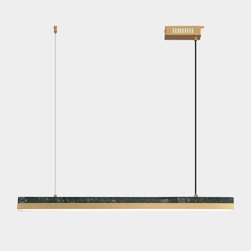 Modern Style Linear Hanging Pendant Light Metal One Light Pendant Light Fixture