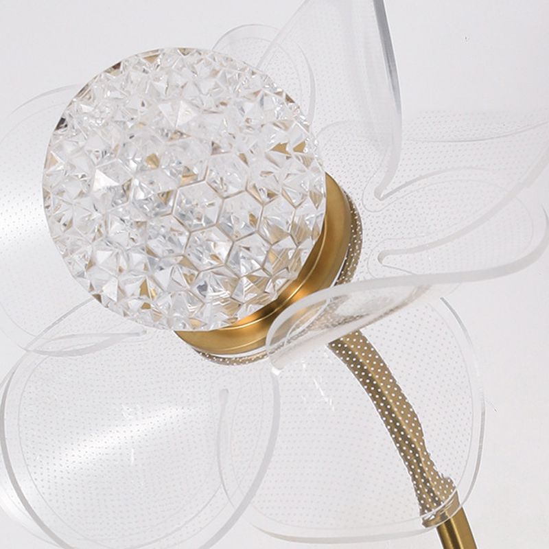 Modern Wall Sconce Flower Wall Light Fixture with Acrylic and Metal for Bedroom