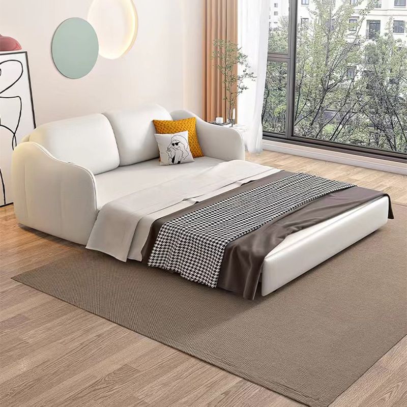 Faux leather Sleeper Sofa with Pillow Back Sofa Bed with Detachable Mattress