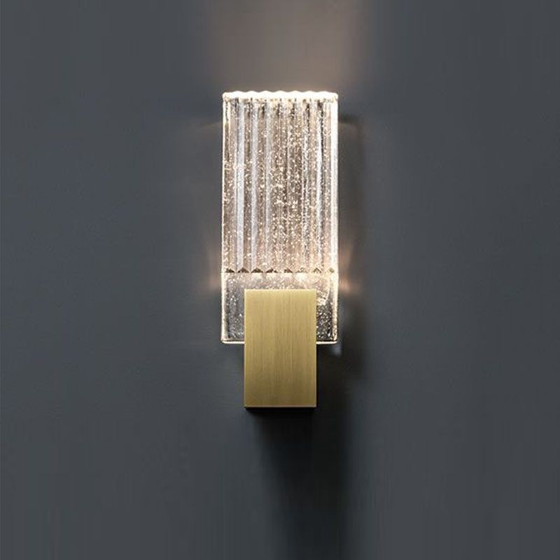 13"/11" High Wall Lamp with Clear Crystal Shade Postmodern Wall Mounted Lighting