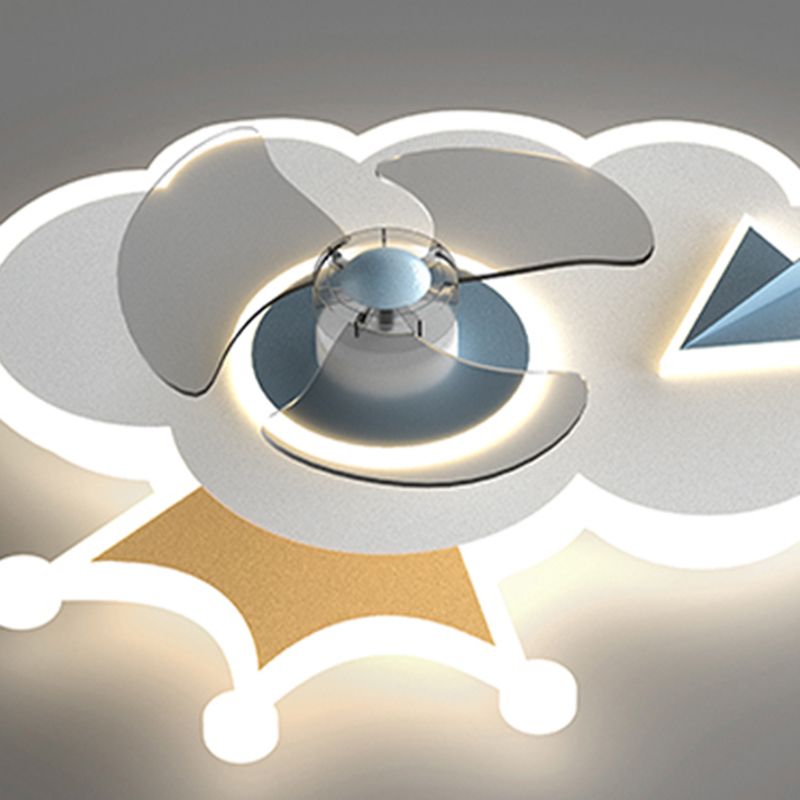 Metal Forma unica ventilatori per bambini in stile per bambini Multi-Lights Aibello del ventilatore a soffitto