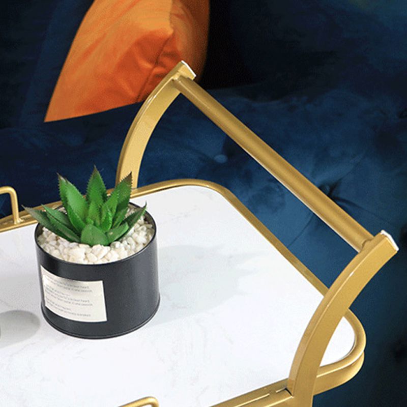 33" High Rolling Contemporary Prep Table Metal Prep Table with Open Storage