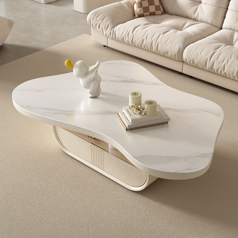 Modern Pedestal Coffee Table Slate Free Form Coffee Cocktail Table