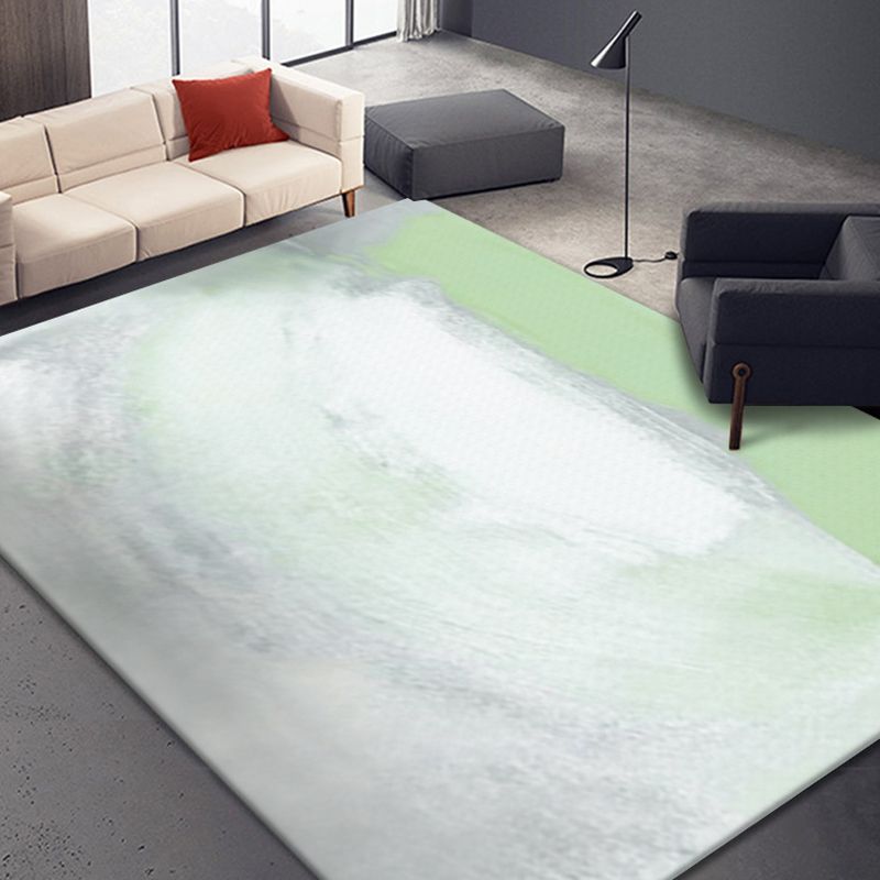 Light Blue Modern Carpet Polyester Graphic Carpet Washable Carpet for Drawing Room
