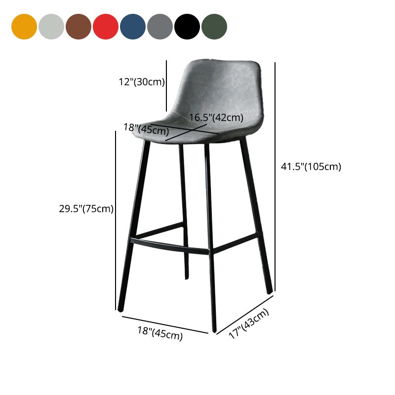 Taburete de bar tapizado de cuero de estilo nórdico, taburete de bar de 4 pies para comedor