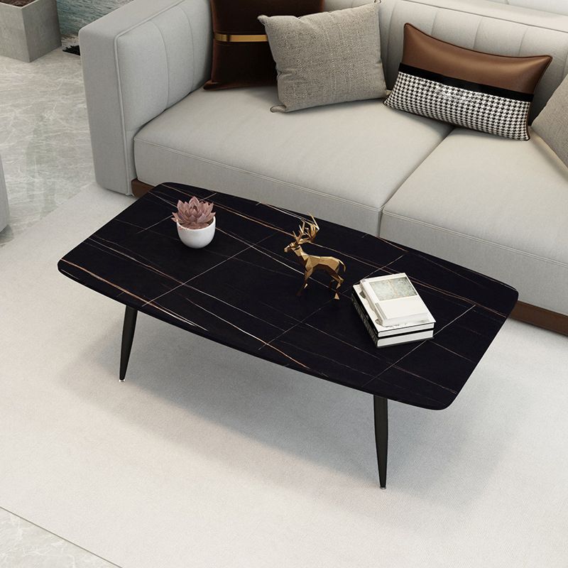 Rectangle Slate Coffee Table Glam 4 Legs Coffee Cocktail Table