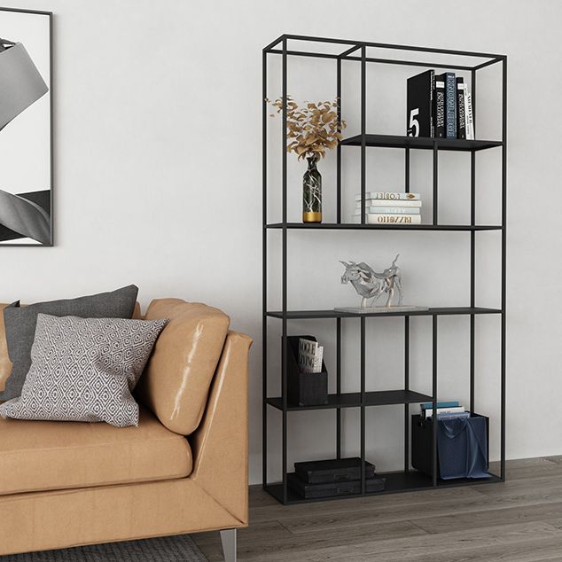 Office Etagere Bookshelf Modern Bookcase with Rectangle Shelves
