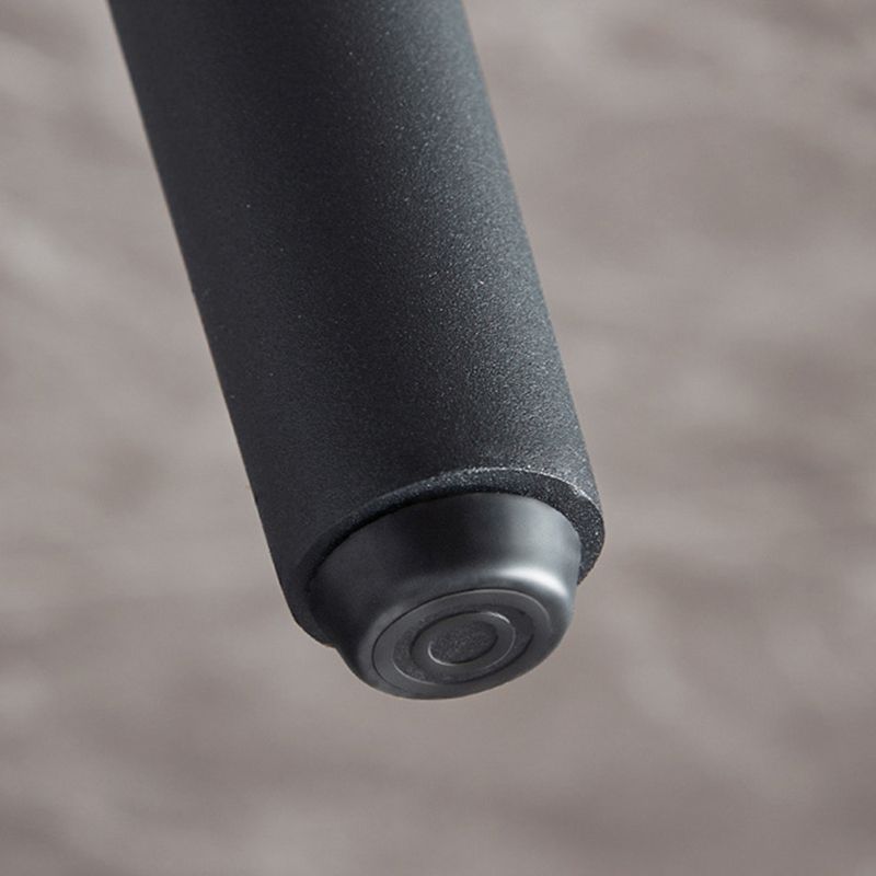 Modern Sintered Stone White Dining Set with Rectangle Table and Black Legs Kitchen Dining Set