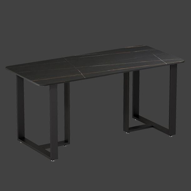 Stone Double Pedestal Table Industrial Style Dining Table for Dinner Kitchen Home