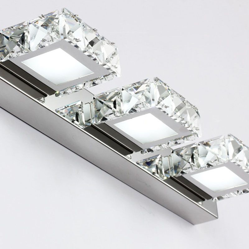 Crystal Geometric Wall Sconce Modern Multi Lights Mirror Wall Mount Light Fixture