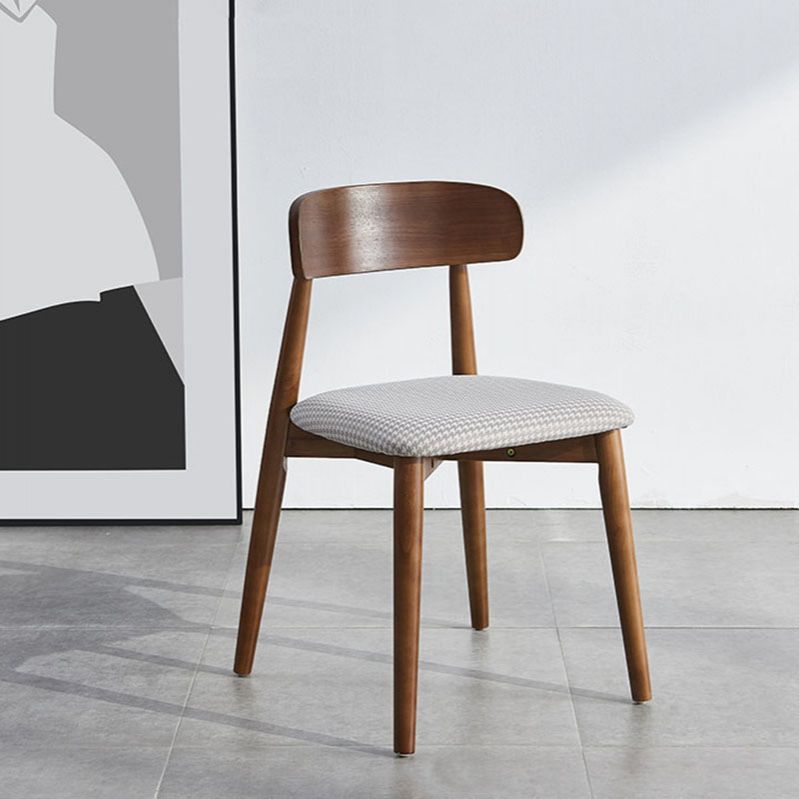 Armless Wooden Legs Dining Chairs Minimalist Design Open Back Dining Side Chair