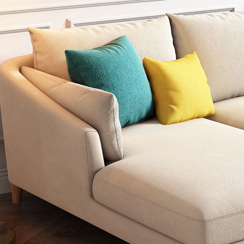 Modern Sectional Sofa with Pillow Back and Sloped Arms for 4 People
