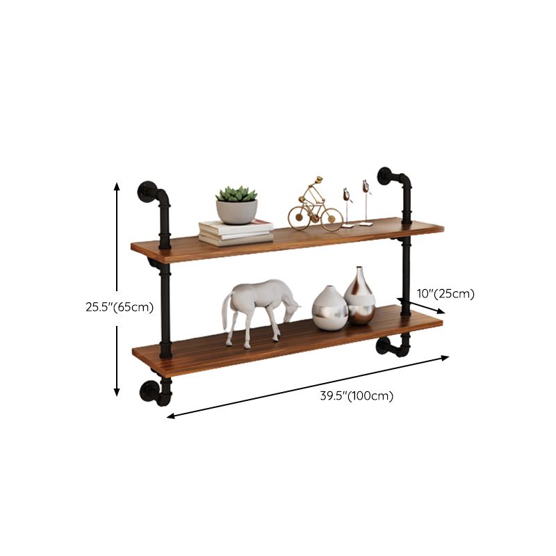 Contemporary Metal Bookshelf Natural Floating Shelf Bookcase for Study Room