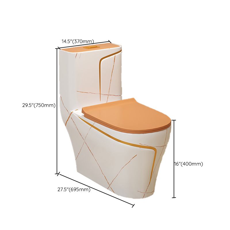 Traditional Orange Ceramic Flush Toilet Floor Mounted Urine Toilet for Washroom