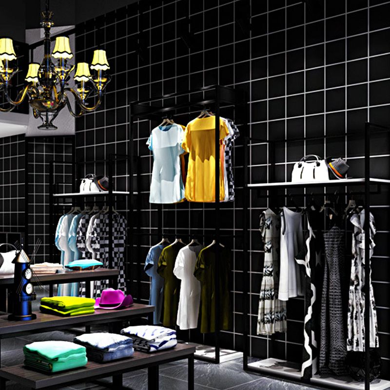 Simple Black and White Check Wallpaper for Dining Room Non-Pasted 20.5 in x 31 ft