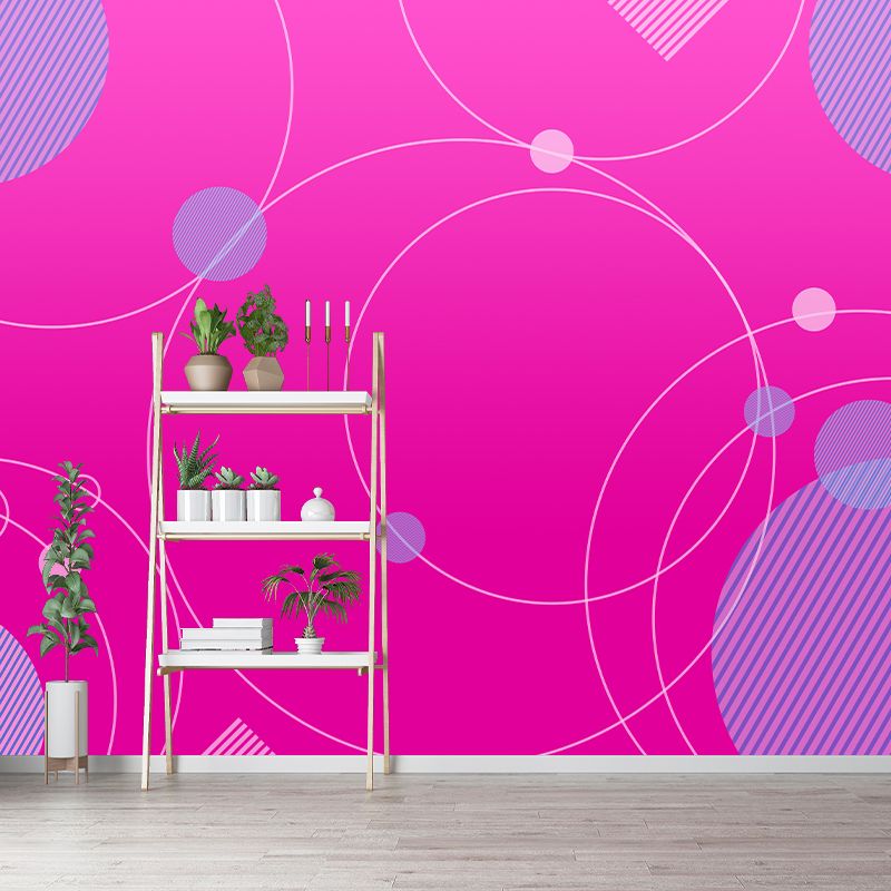Illustration Stain Resistant Wallpaper Geometric Pattern Living Room Wall Mural