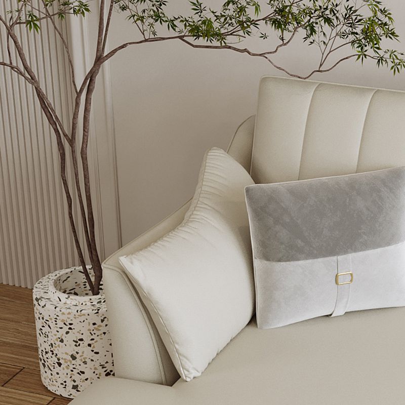 Pillow Top Arm Removable Cushions Sectional Sofa with Chaise in Beige