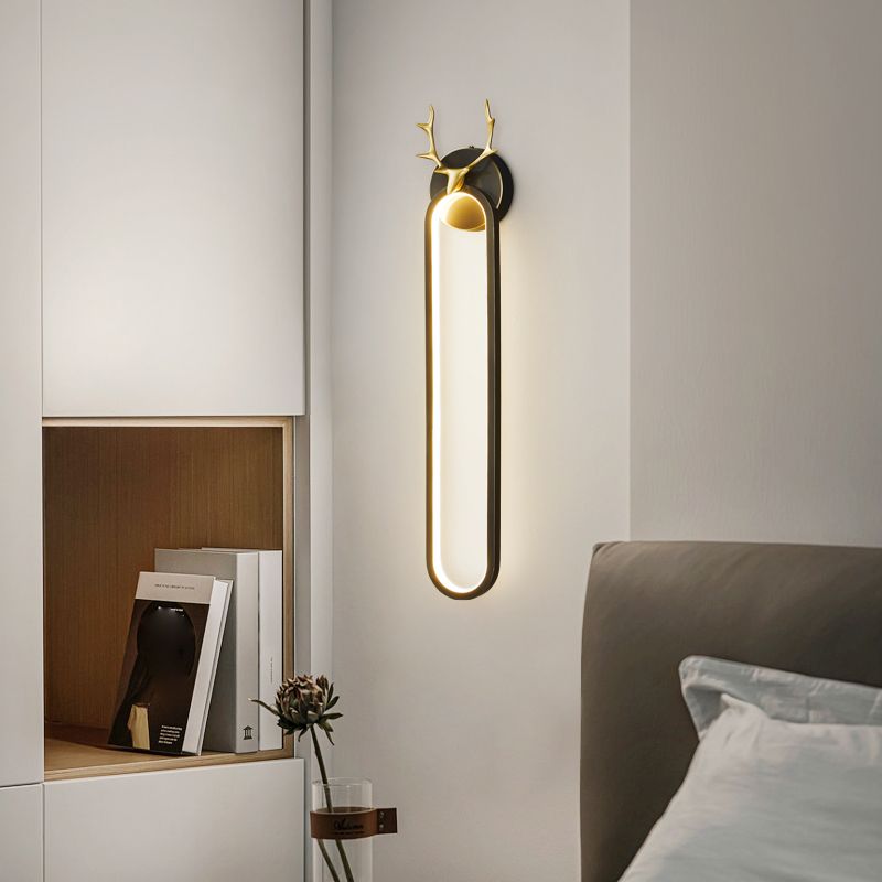 Modern Golden/Black Wall Mounted Sconce Unique Linear Wall Light for Bedroom