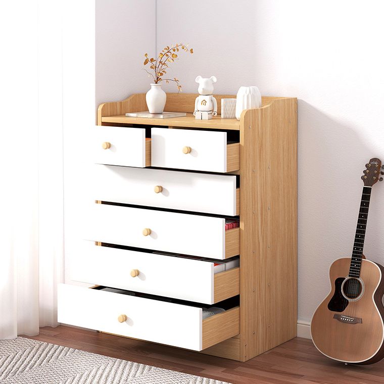 Modern Wooden Chest Bedroom Vertical Storage Chest with 4 / 5 / 6 Drawers