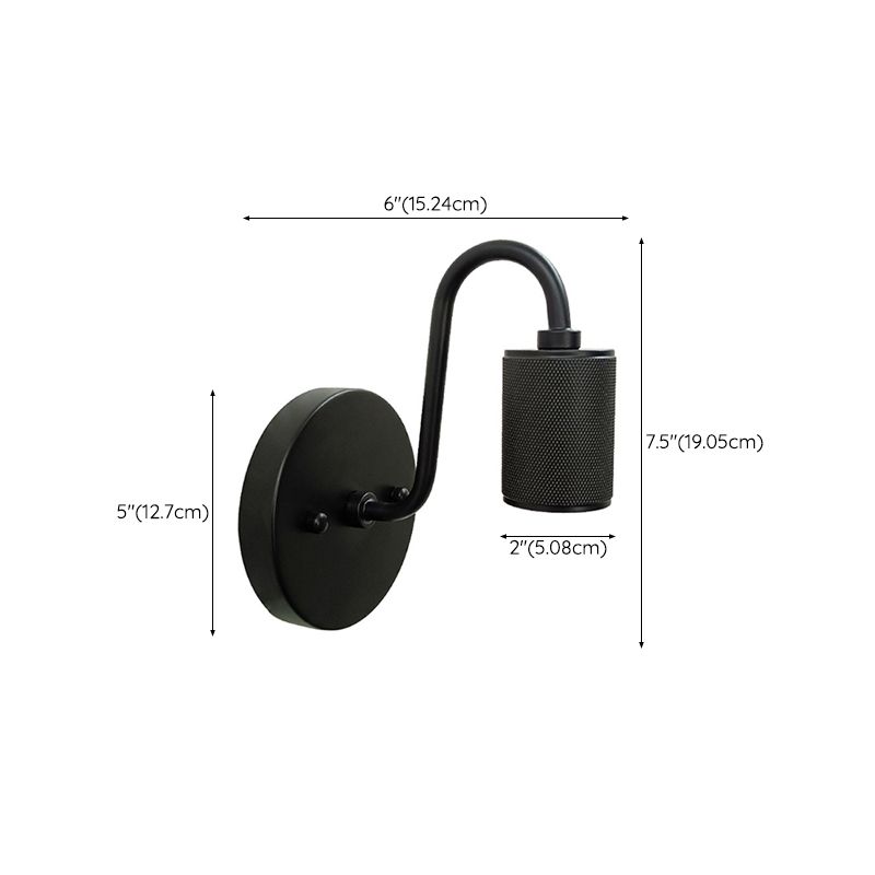 1 Light Wall Mount Light Fixture Industrial Wall Mounted Lighting in Black Fixture