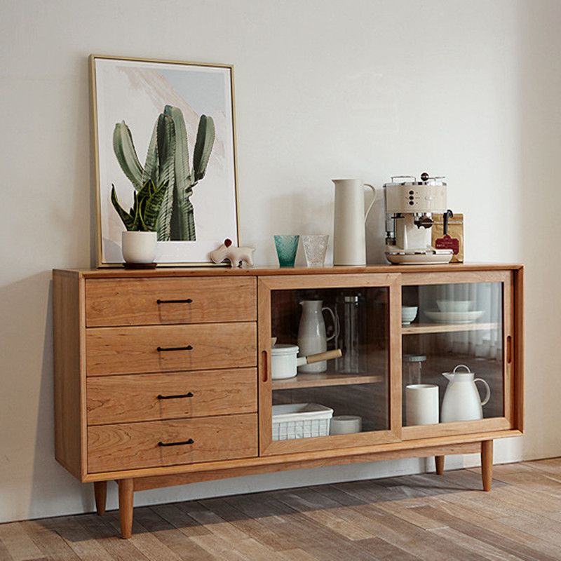 Modern Rectangle Cabinet Sliding Door Side Cabinet with Drawer