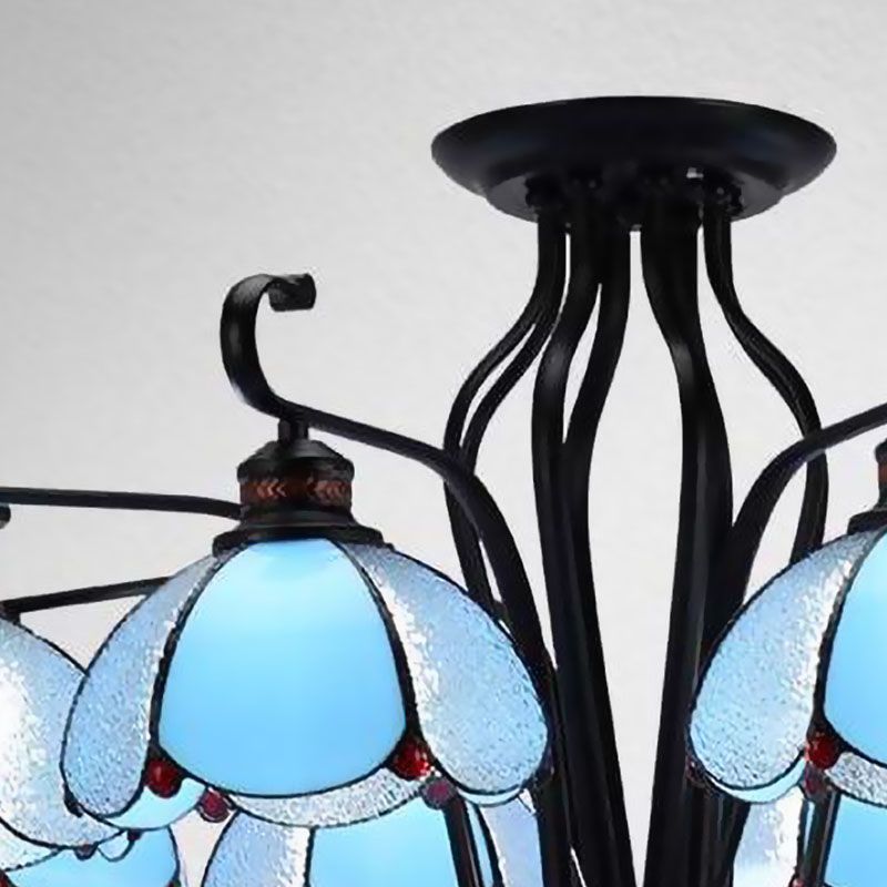 Black SmaswoPed Hanging Chandelier barocco 6/8 Luci kit di luce in vetro bianco/giallo/blu per soggiorno