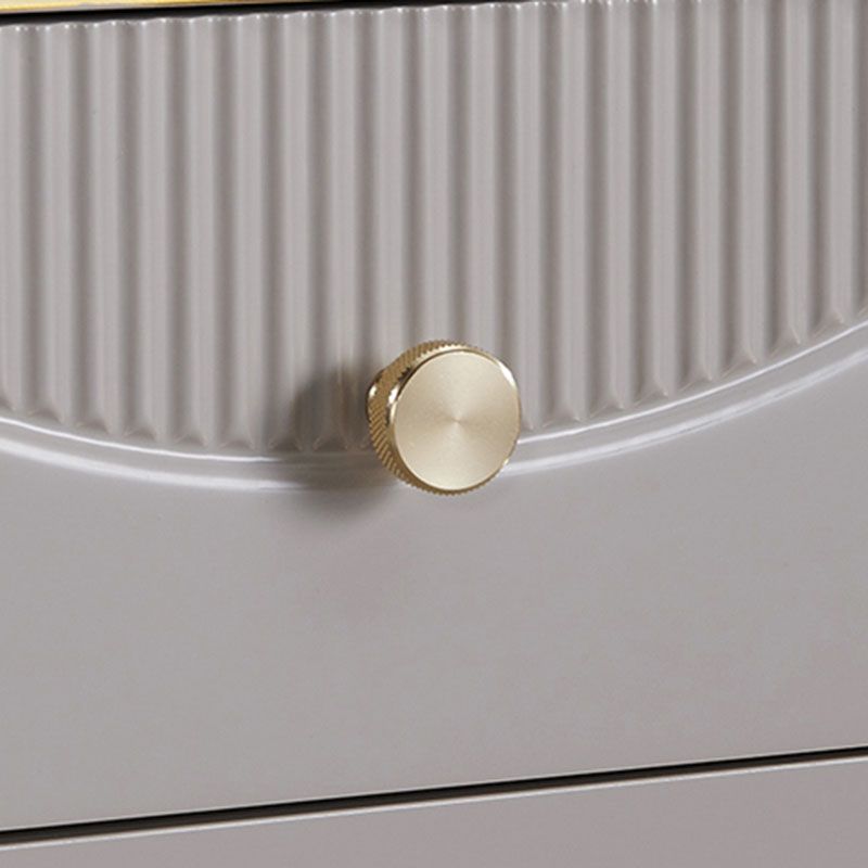 Glam Wooden Storage Chest 16" Wide Bedroom Chest in Grey with Drawers