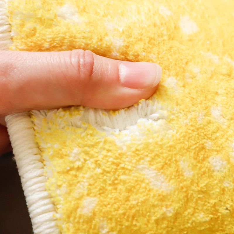 Apricot Tone Nordic Area Rug Polyester Abstract Color Block Rug Washable Indoor Rug for Living Room