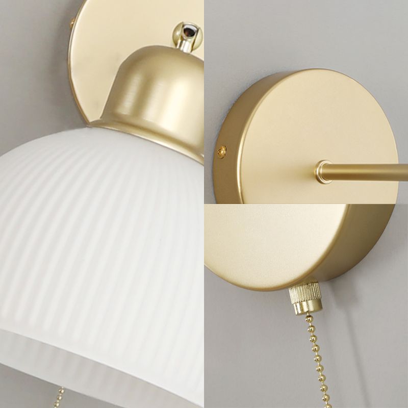 American Style Copper Wall Light Dome Shape Wall Lamp for Living Room