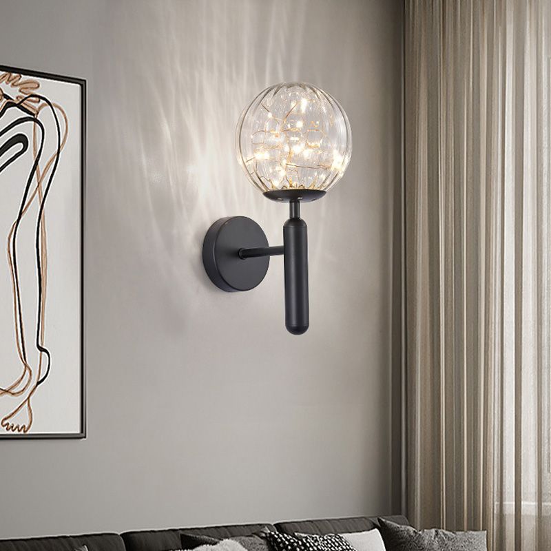1-Lights Globe Glass Wall Light Nordic Style LED Lights String Wall Mount Lamp for Living Room Bedroom