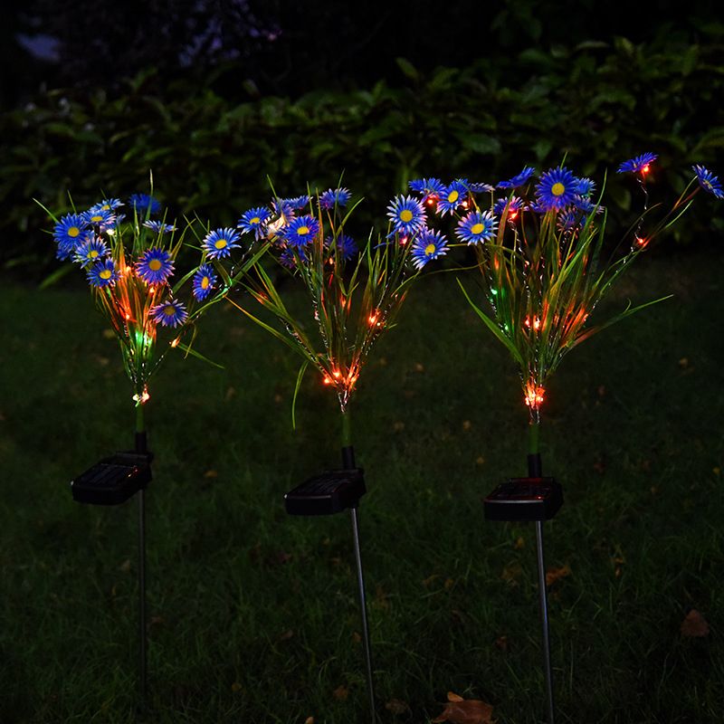 Wildflower Bouquet Solar Ground Light Modern Plastic Backyard LED Landscape Light