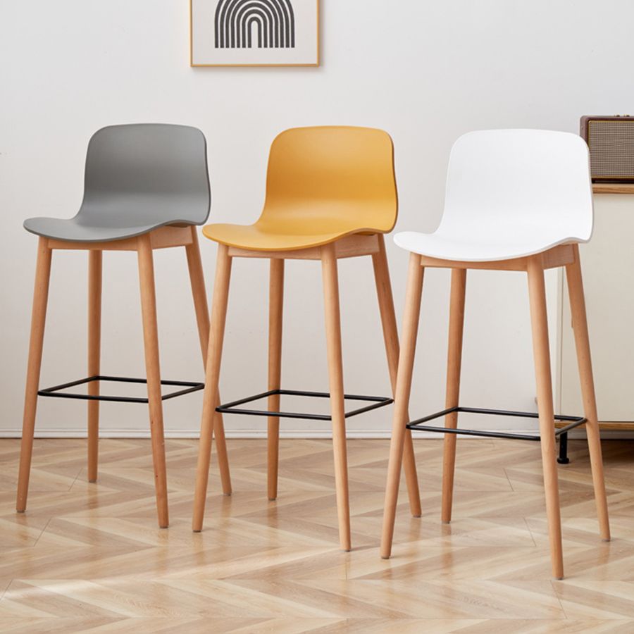 Modern Style Plastic Bar-stool Wooden Counter Bar Stool for Home